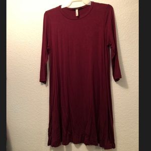 Red T-shirt dress